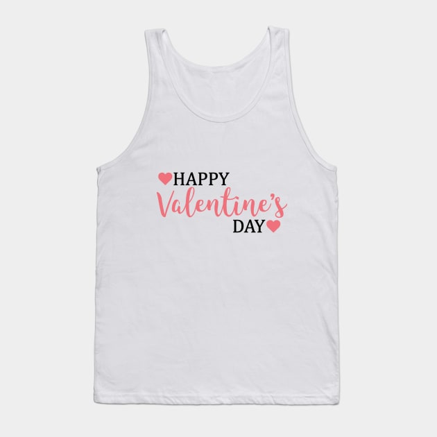 Happy Valentines Day Hearts Typography Tank Top by EvcoStudio